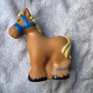 Fisher Price Little‎ People Farm Brown Horse with Blue Bridle Figure 2016 Mattel